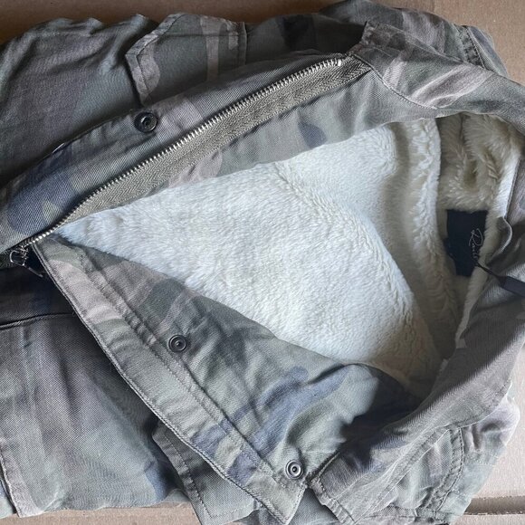 Rails Utility Jacket Womens Medium Camo Drawstring Lined Tencel Linen Pockets - Picture 8 of 10